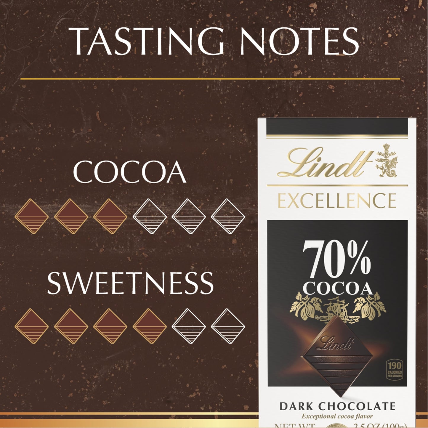 Lindt Excellence 70% Cocoa Dark Bar, 3.5 Oz