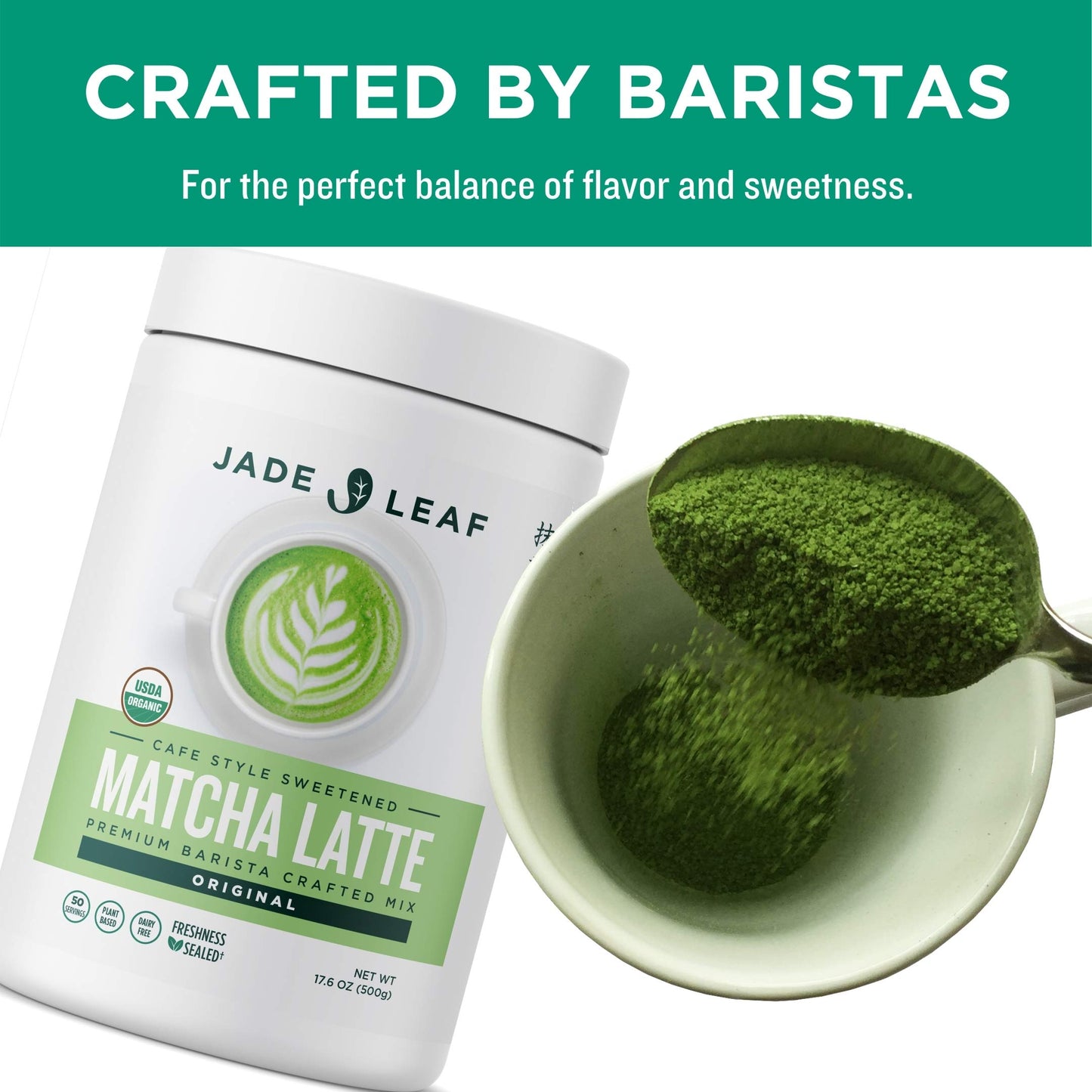 Jade Leaf Matcha Organic Premium Ceremonial Grade Matcha Green Tea Powder - 17.6 Ounce (Pack of 1)