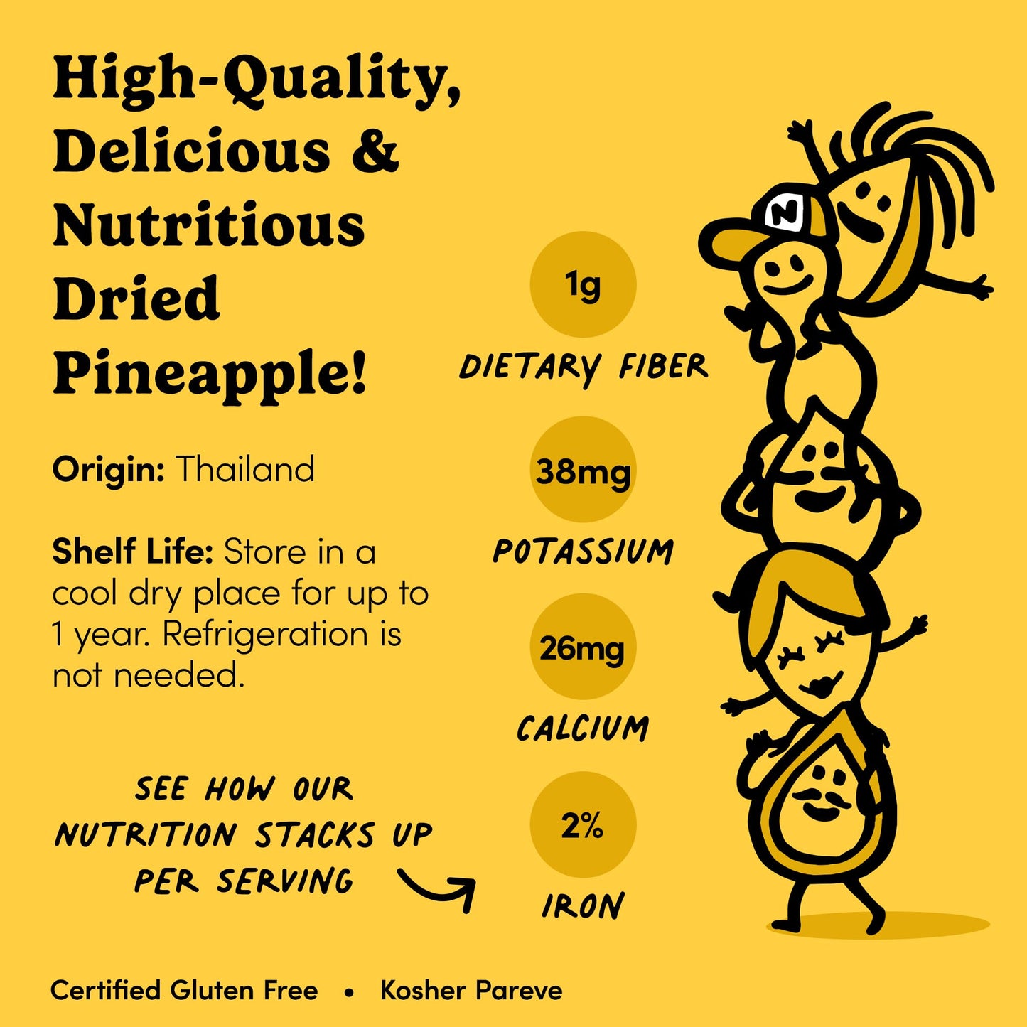 Nuts.Com - Dried Pineapple Chunks - Sweet & Tart Treat For Adults & Kids, Good Source Of Bromelain - Vegan, Gluten-Free & Kosher