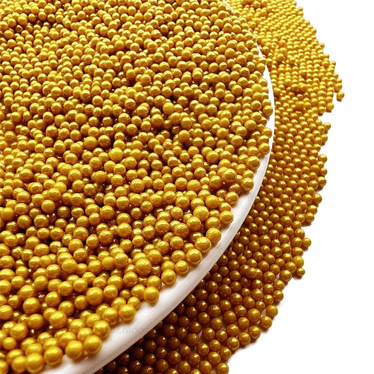 Se Si&Moos Gold Sprinkles Gold Nonpareils Edible Pearls For Cake Decorating Small Pearl Sprinkles Halloween Cake Decorations Chr