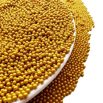 Se Si&Moos Gold Sprinkles Gold Nonpareils Edible Pearls For Cake Decorating Small Pearl Sprinkles Halloween Cake Decorations Chr
