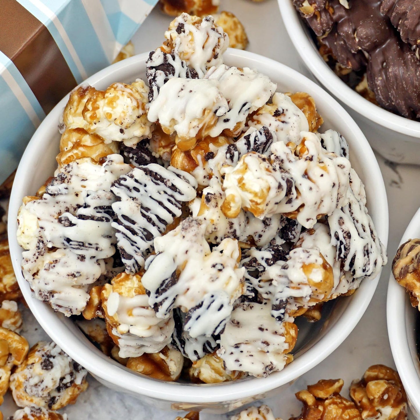 Cookies & Cream Popcorn Tin, 26 Ounce, Birthday Gifts, The Hampton Popcorn & Candy Company