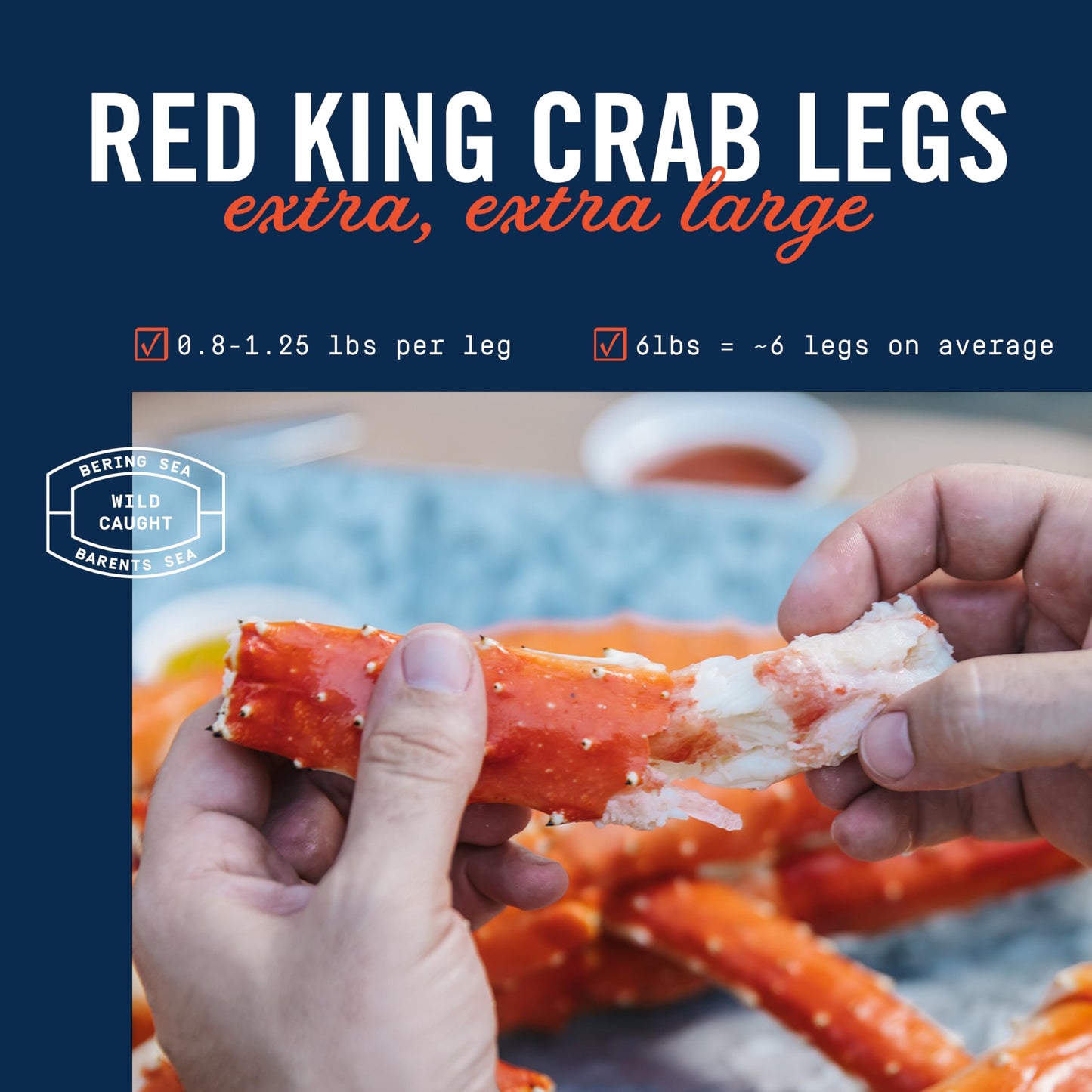 ALASKAN KING CRAB CO.: Red King Crab Legs  XXL  6lbs (About 6 Legs) Wild Caught  Pre-Cooked Flash Frozen Seafood Meat  Rich Flavor and Natural Sweetness with Firm Tender Texture  Steam  Grill or Broil