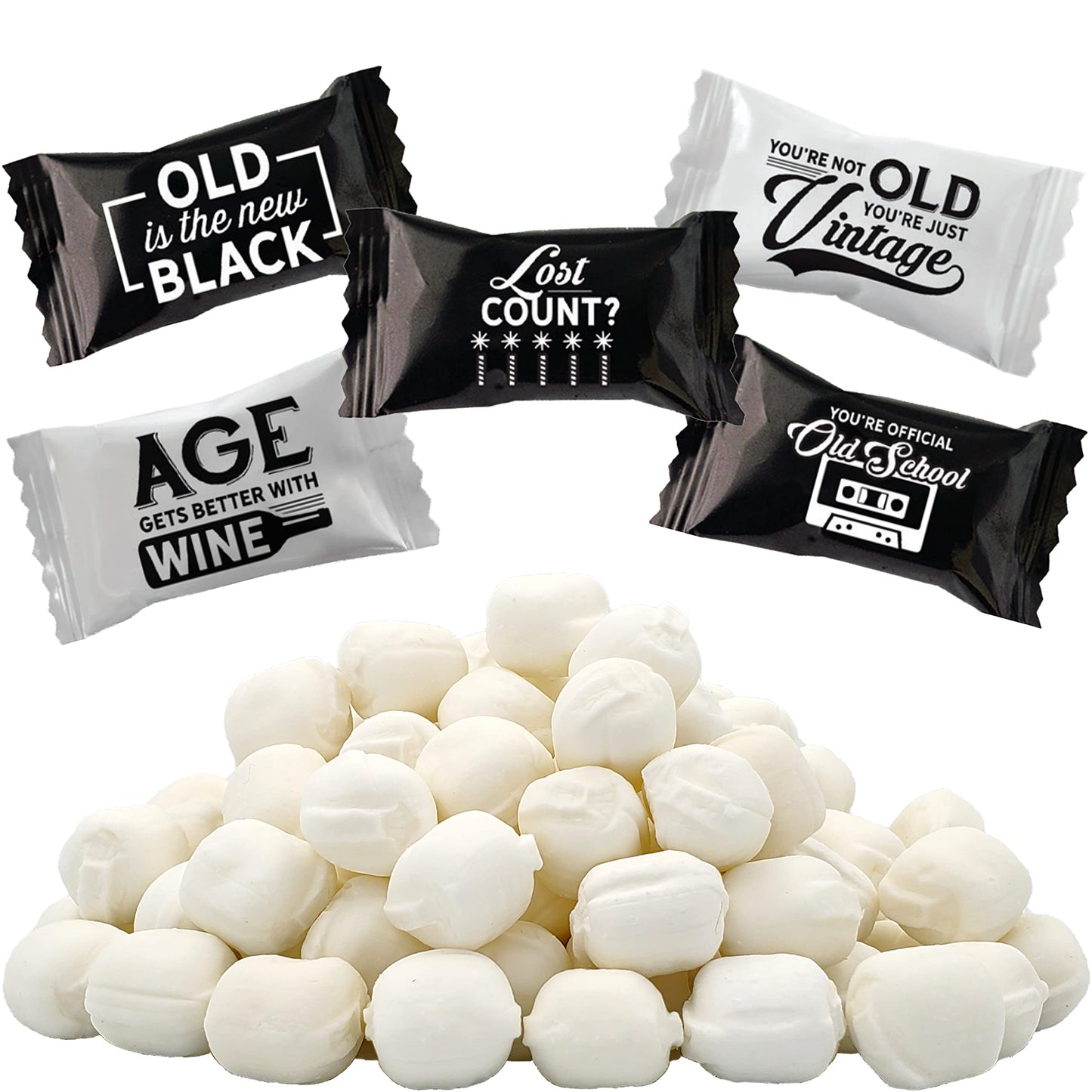 Fruidles Vintage Birthday Buttermints, Mint Candies, After Dinner Mints, Butter Mint Candy, Kosher Certified, Fat-Free, Individu