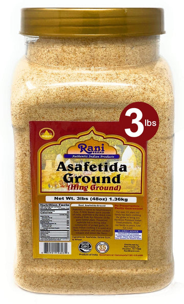 Rani Asafetida (Hing) Ground 48oz (3lbs) 1.36kg PET Jar ~ All Natural | Salt Free | Vegan | NON-GMO | Asafoetida Indian Spice | 