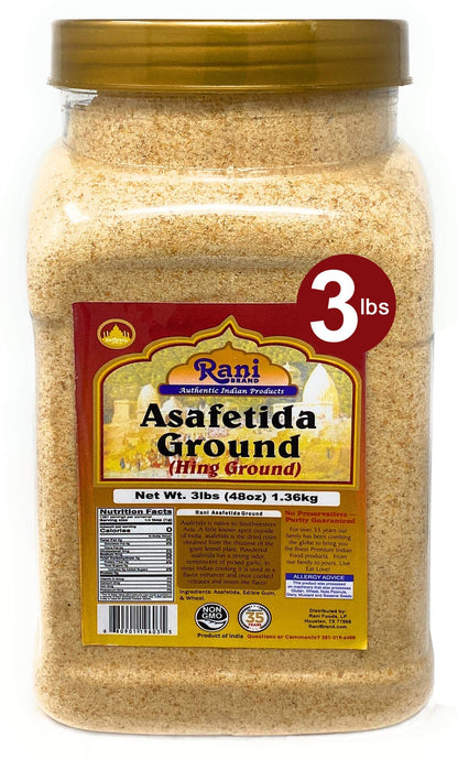 Rani Asafetida (Hing) Ground 48oz (3lbs) 1.36kg PET Jar ~ All Natural | Salt Free | Vegan | NON-GMO | Asafoetida Indian Spice | 