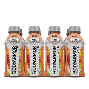 BODYARMOR LYTE Sports Drink Low-Calorie Sports Beverage, Peach Mango, Coconut Water Hydration, Natural Flavors With Vitamins, Po