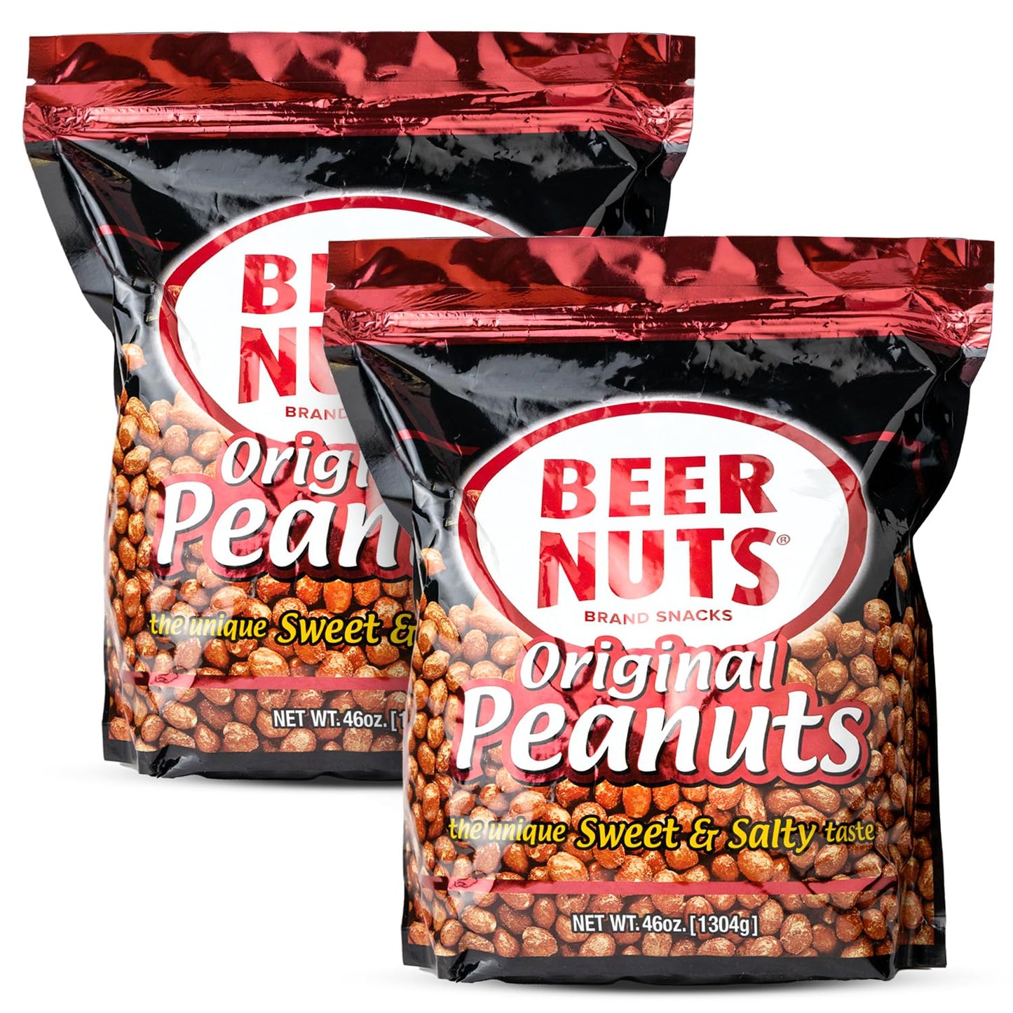 Malt-Inspired Nuts Original Peanuts - Sweet & Salty Bar Nuts - Gluten Free, Kosher, Low Sodium Peanut Snacks Made In The Usa - 46Oz Resealable Bag (Pack Of 2)