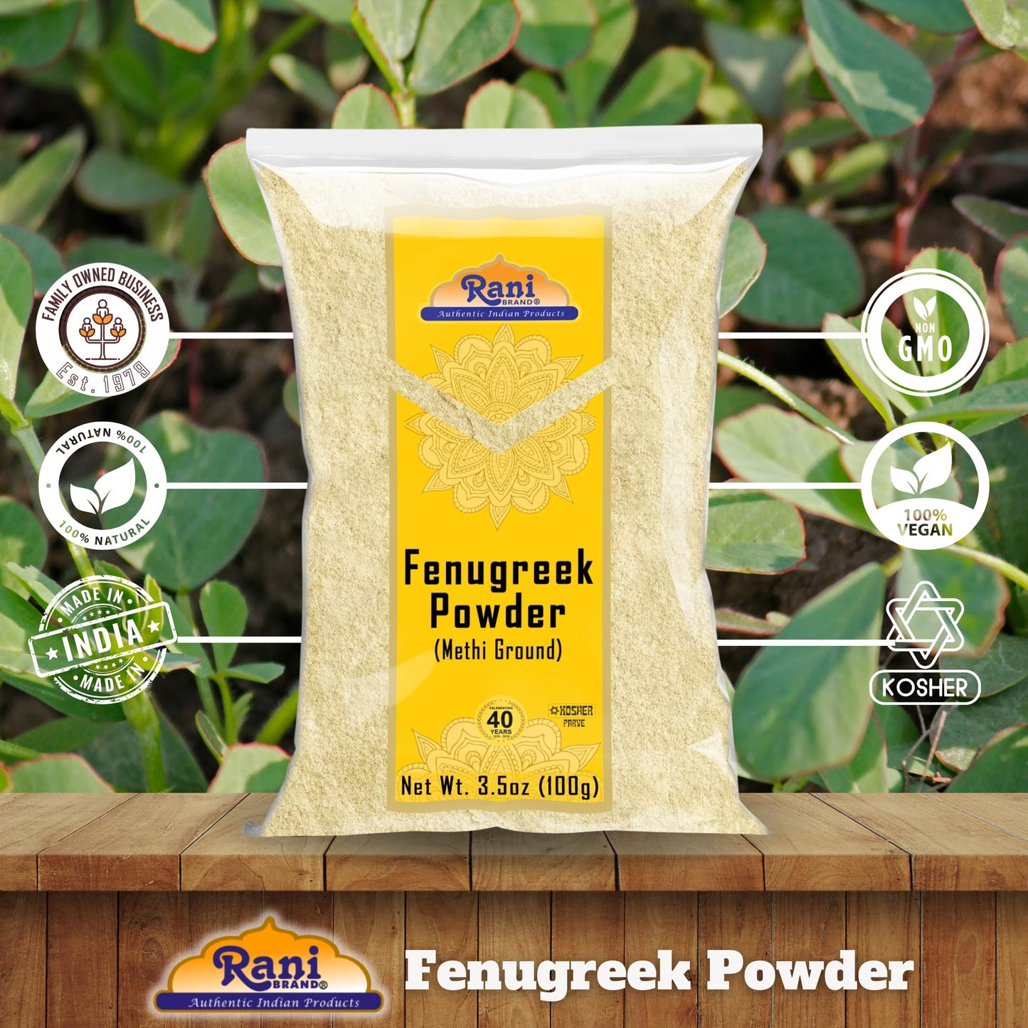 Rani Fenugreek Seeds Ground Powder, 3.5oz, All Natural, Vegan, Gluten Friendly, Non-GMO, Indian Origin