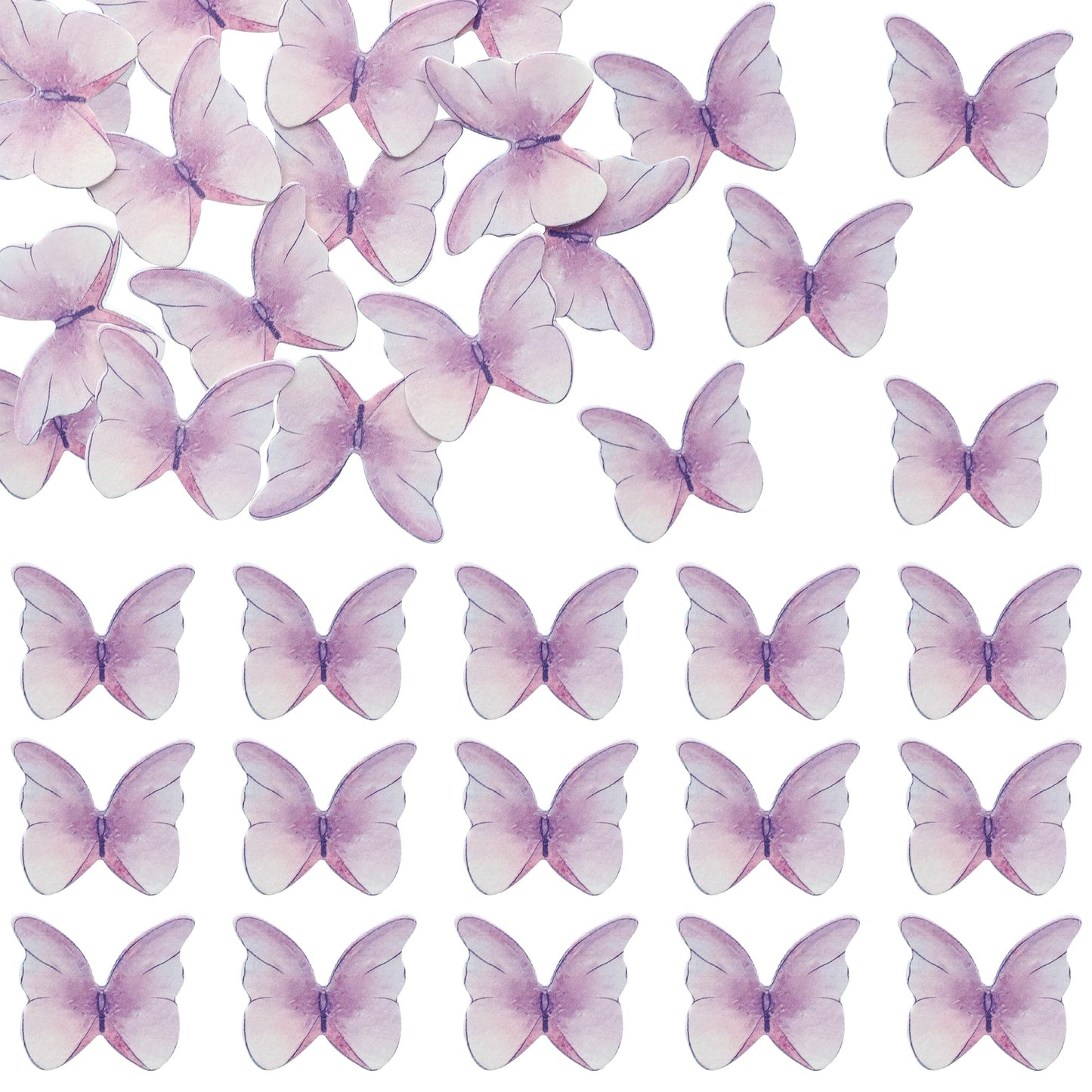 Ephlyn 48Pcs Edible Butterfly Cupcake Toppers Cute 3D Butterfly Cake Picks For Butterfly Theme Baby Shower Bridal Shower Boys Gi