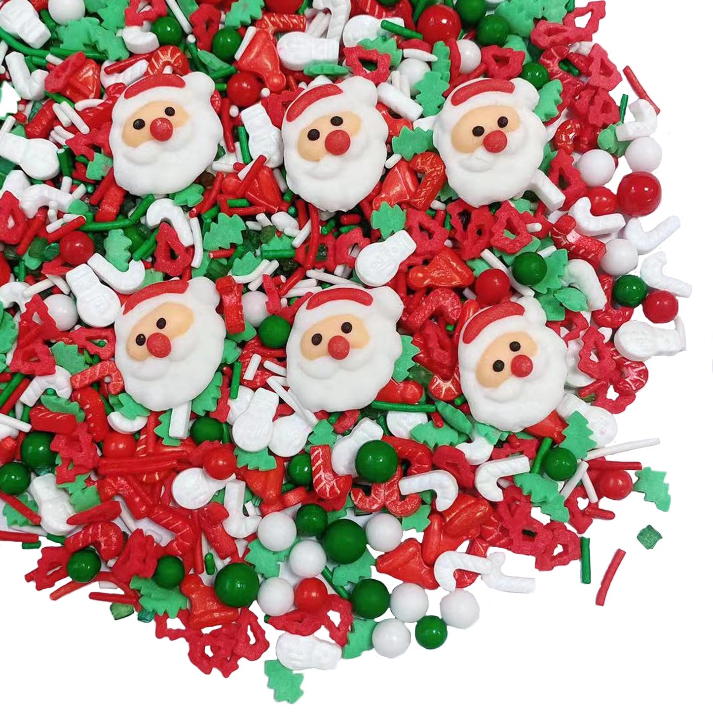 Sentovac Christmas Santa Claus Tree Sprinkle Red Green Mix Sprinkles Edible for Cake Decorating Cookie Cupcake Topper Baking Dec