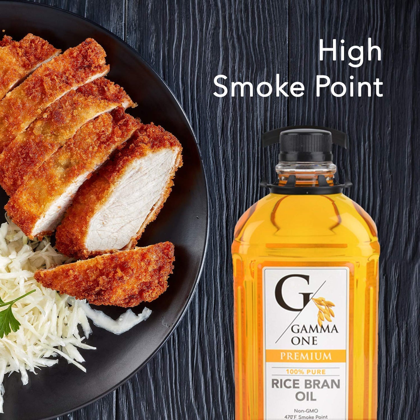 Gamma One 100% Pure Rice Bran Oil - 67.6 Fl Oz, Healthy Cooking Oil, High in Antioxidants, Non-GMO, Versatile Kitchen Essential