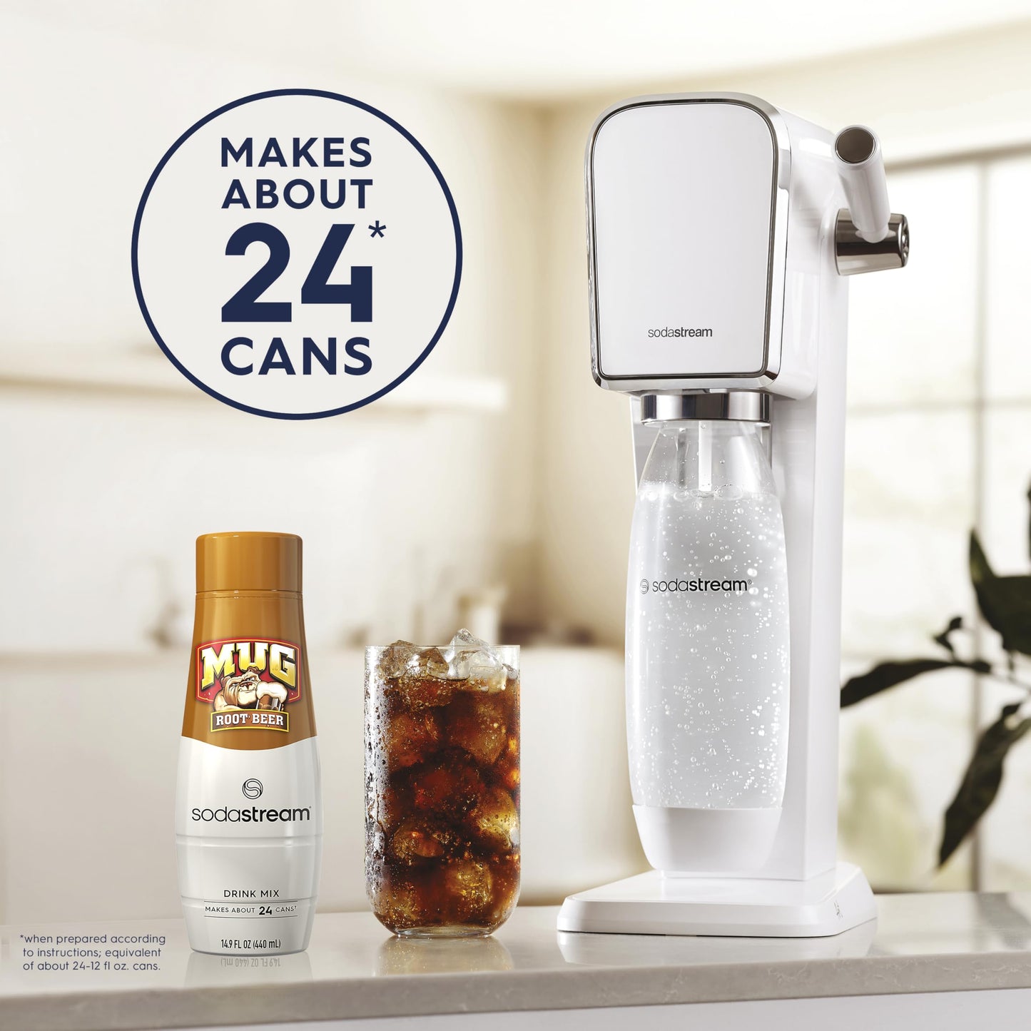 SodaStream Mug Root malt-inspired Drink Mix, 440ml, Pack of 4, 288 Fl Oz Total