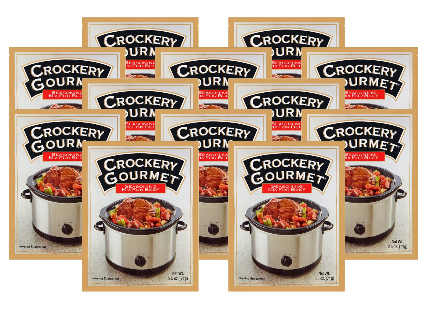 Crockery Gourmet Seasoning Mix For Beef, 2.5-Ounce Packets (Pack Of 12)