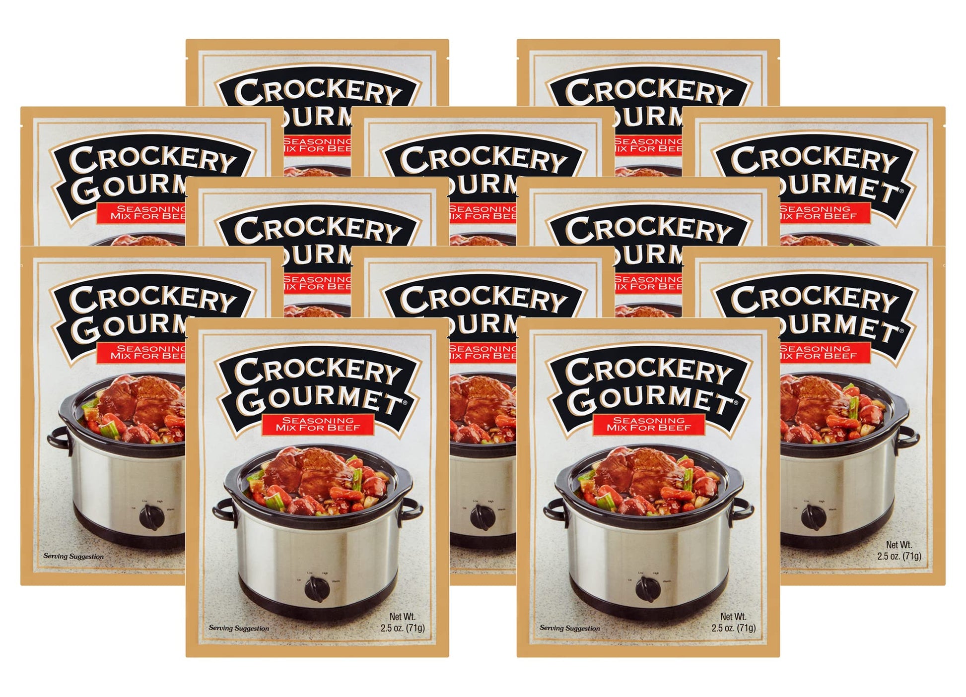 Crockery Gourmet Seasoning Mix For Beef, 2.5-Ounce Packets (Pack Of 12)