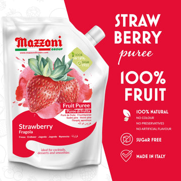 Strawberry Puree, 100% Pure Strawberries, Just Fruit, No Sugar Added, Real Fruit For Smoothies, Drinks, Cocktails, Fruit Juice -