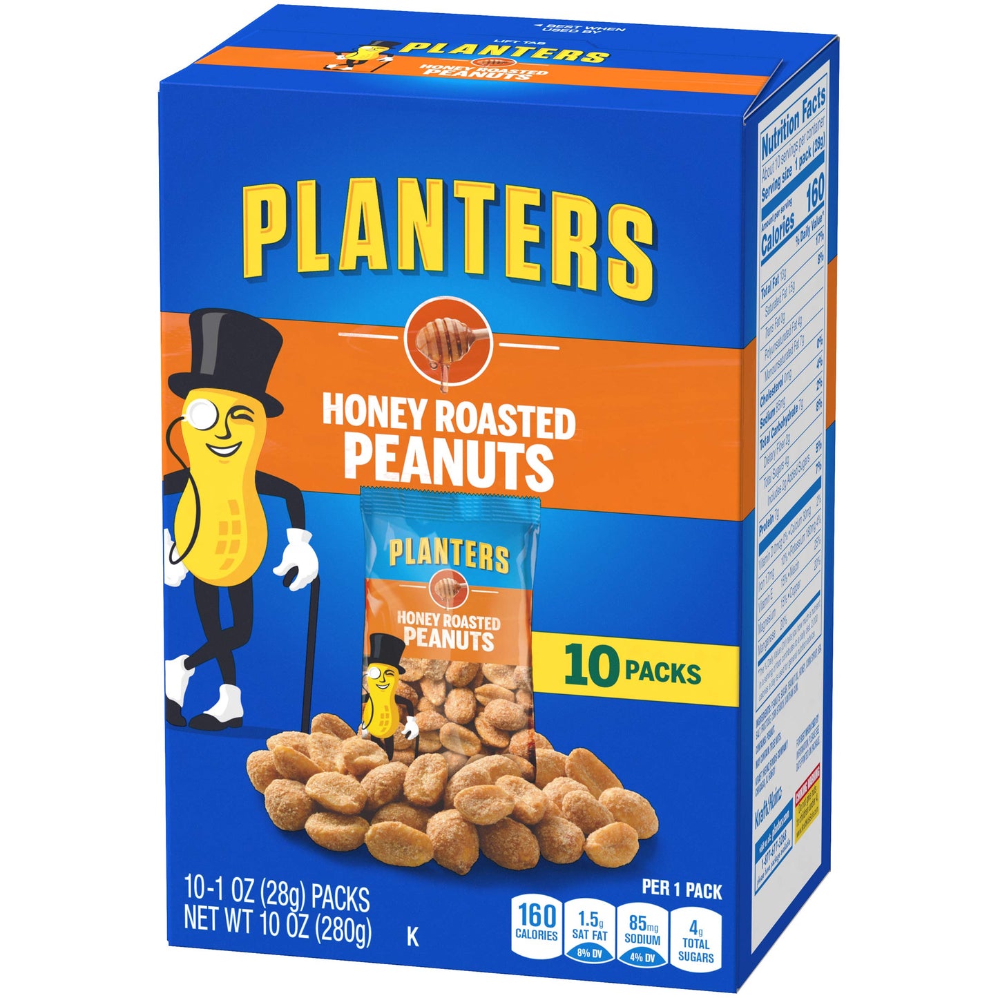 Planters Honey Roasted Peanuts (1 oz Bags, Pack of 10)