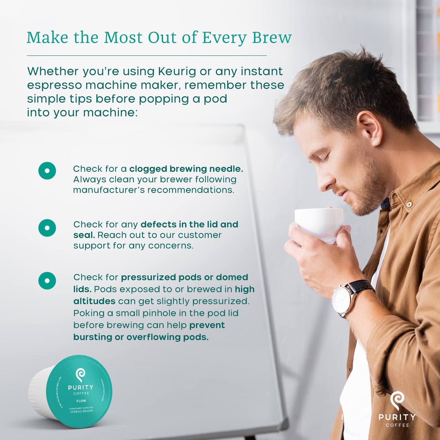 Purity Coffee FLOW Medium Roast Organic Coffee - USDA Certified Organic Specialty Grade Arabica Single-Serve Coffee Pods - Third