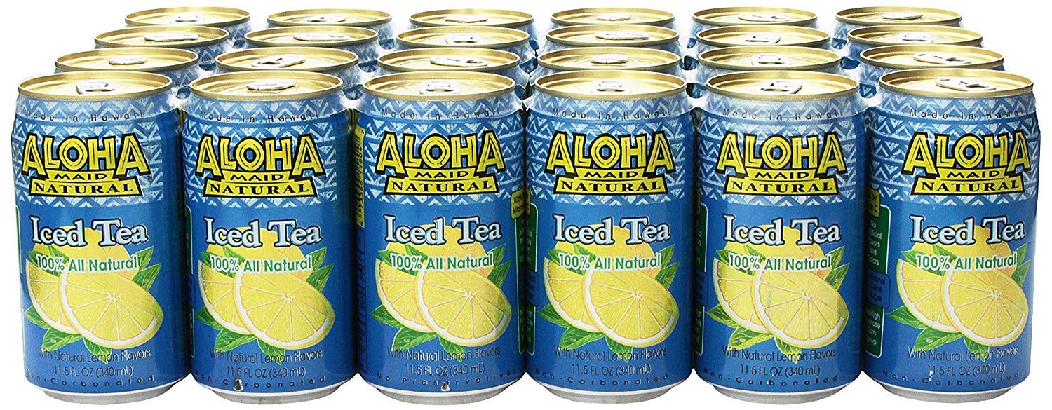 CASE OF 24 - ALOHA MAID 100% ALL NATURAL JUICE DRINK, MAKE IN HAWAII (LEMON ICED TEA)