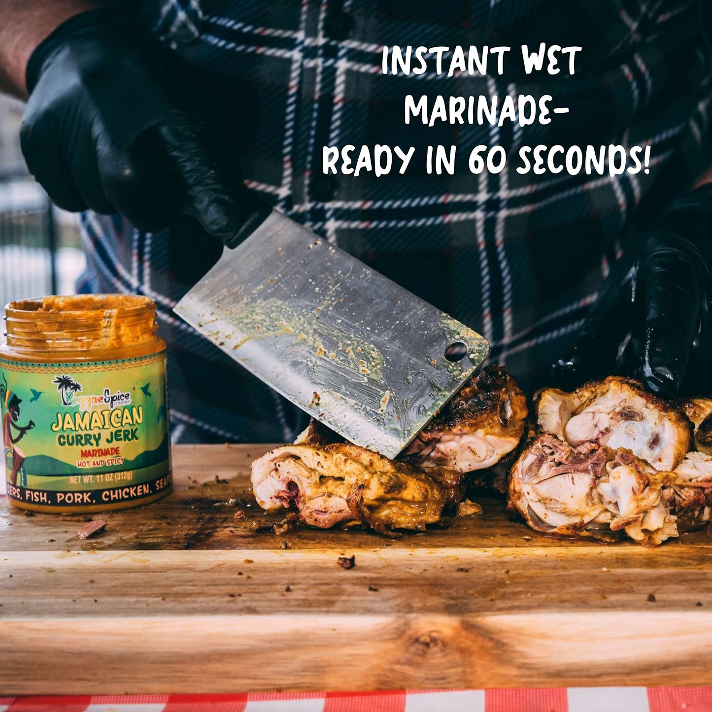 Reggae Spice Jamaican Curry Jerk Seasoning Authentic Wet Rub Marinade Sauce - Perfect For Beef, Pork, Chicken, Seafood, And Vege