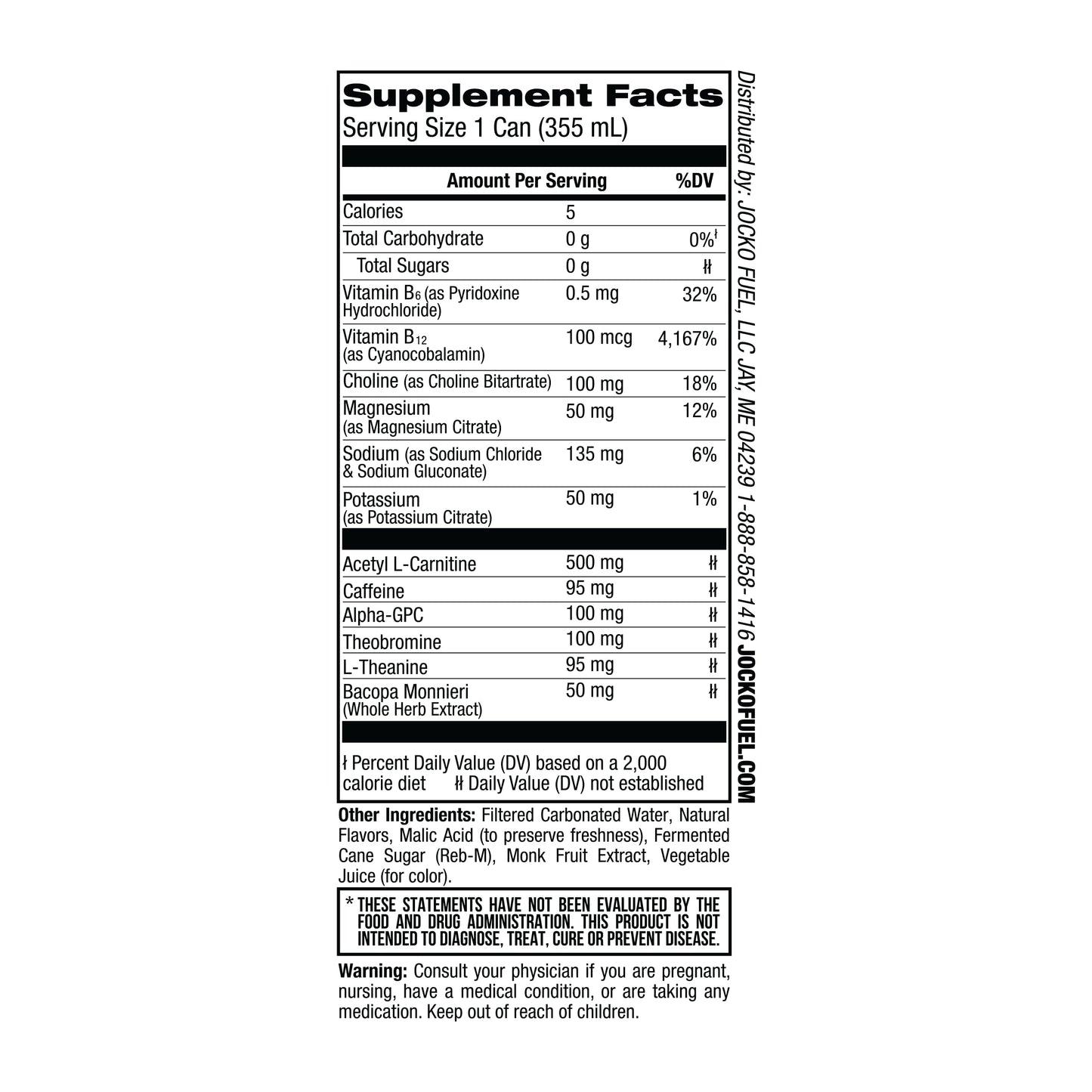 Jocko Fuel Blue Raspberry Energy Drink, 0 Sugar, 95mg Caffeine, 12 Pack, 144 Fl Oz
