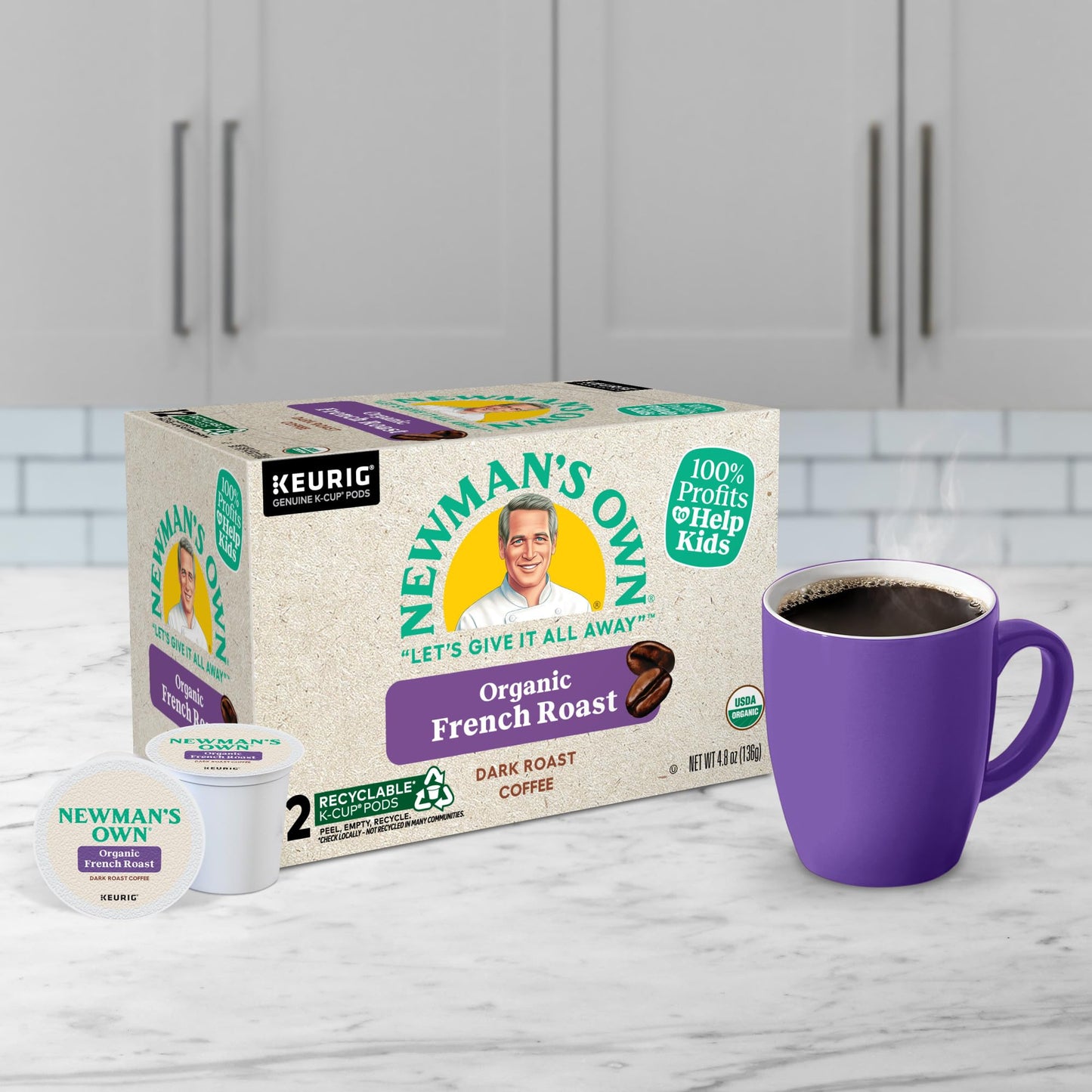 Newman'S Own Organics French Roast Keurig Single-Serve K-Cup Pods, Dark Roast Coffee, 72 Count