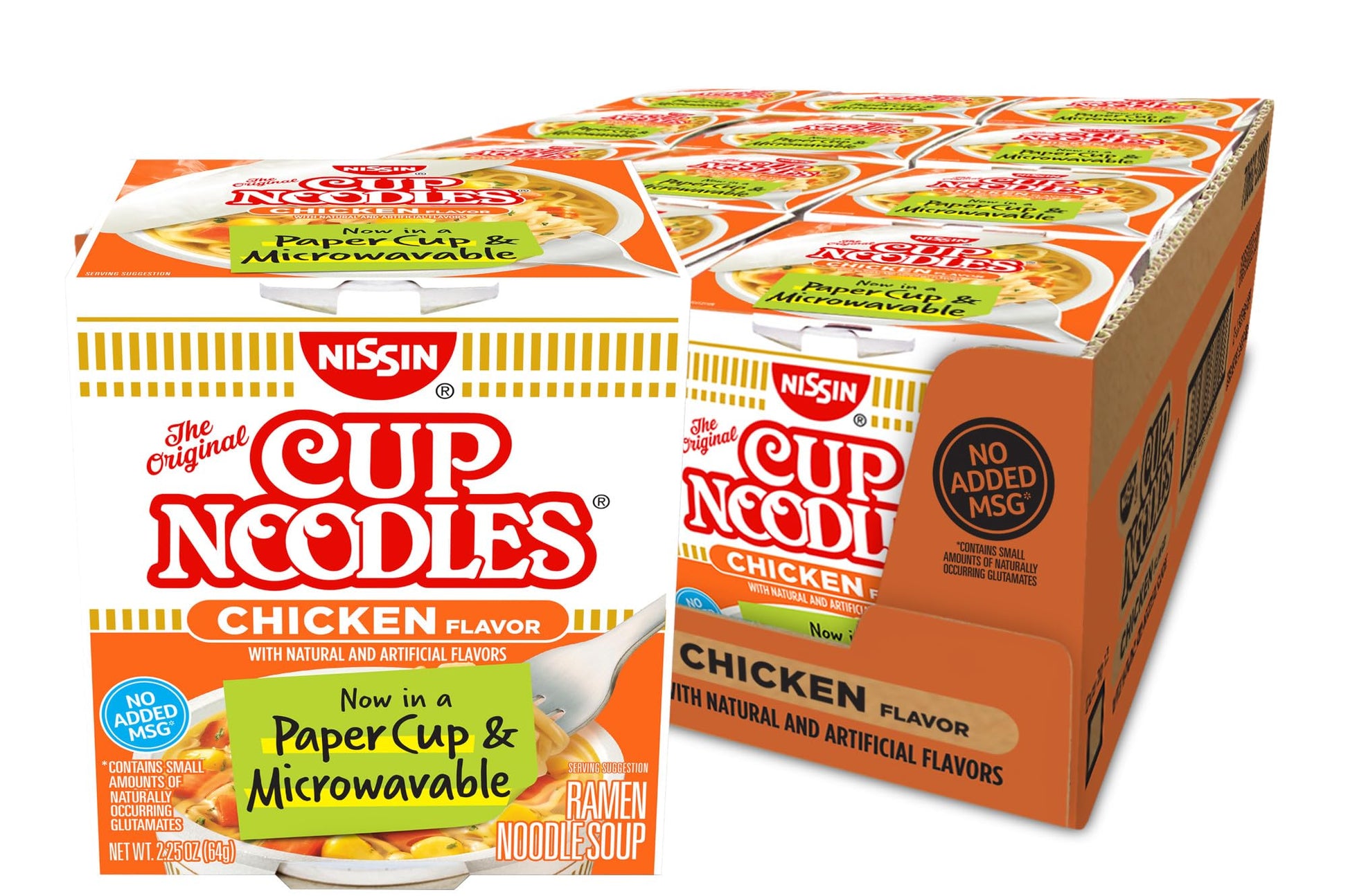 Nissin, Cup Noodles Soup, Chicken Flavor, 2.25 oz (case of 12)