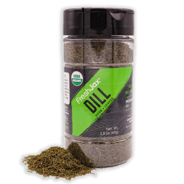 Freshjax Organic Dill Leaves, Certified Organic And Kosher Premium Organic Spices, Herbs, Seasonings, And Salts (Large 1.5 Oz) Gluten-Free Bpa-Free Plant-Based Gift Box Included