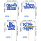 Rssta i Cupcake Toppers, 24 Pack Retirement Decoration, Glitter No Work Zone, Paper, 2.8 x 4.4 inches, Design 3 Blue