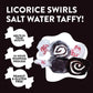 Taffy Town Saltwater Taffy- Licorice Swirls | Gourmet Taffy| Nougat-Style Candy| Soft & Delicious| Sumer Snack Treats| Party Goo