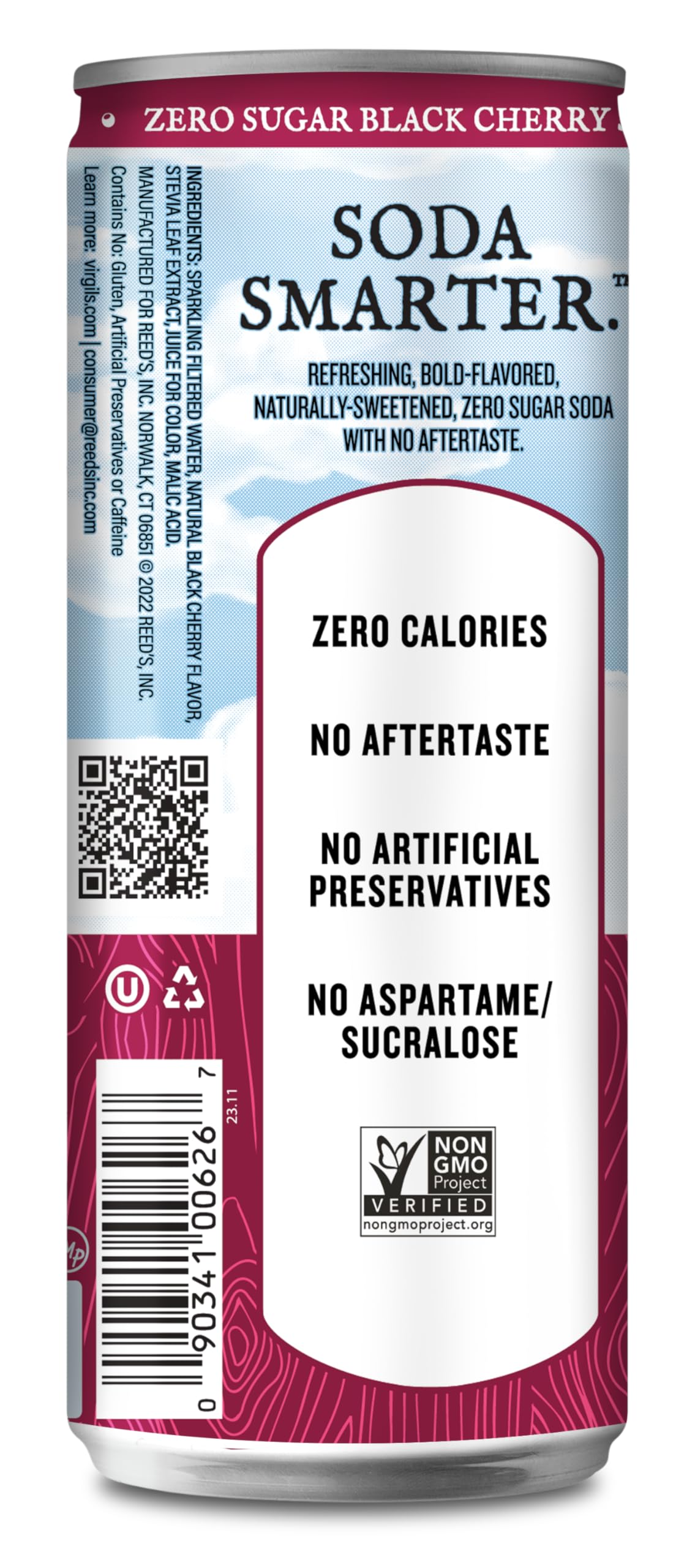 Virgil'S Zero Sugar Black Cherry Soda - Tang Bold Flavor - Zero Calorie - 12Oz Slim Cans, 24 Pack