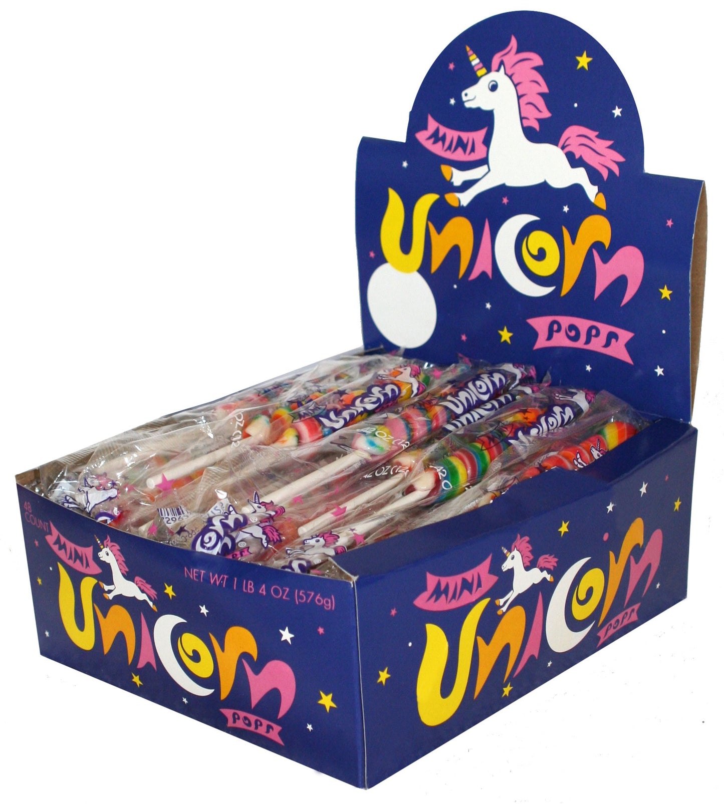 Adams & Brooks Mini Unicorn Pops, Twisty Rainbow Lollipops, Kosher Candy, Pack of 48, Multicolor, 0.42 Ounce