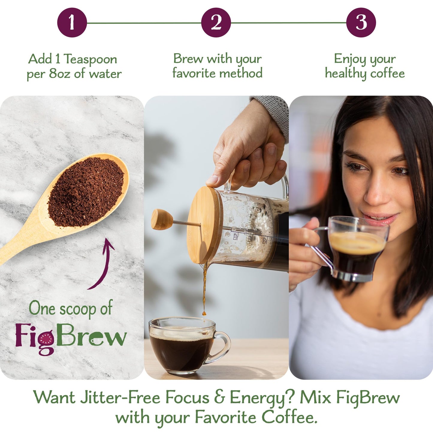 Figbrew - Beetroot Superfood Organic Coffee Alternative, Ground Coffee Substitute, Non-Acidic, Stomach-Friendly Replacement For