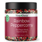 Viva Doria Rainbow Blend Peppercorn, Steam Sterilized Whole Black Pepper, Whole Green Pepper, Whole Pink Pepper, Whole White Pepper, 8 Oz, For Grinder Refills