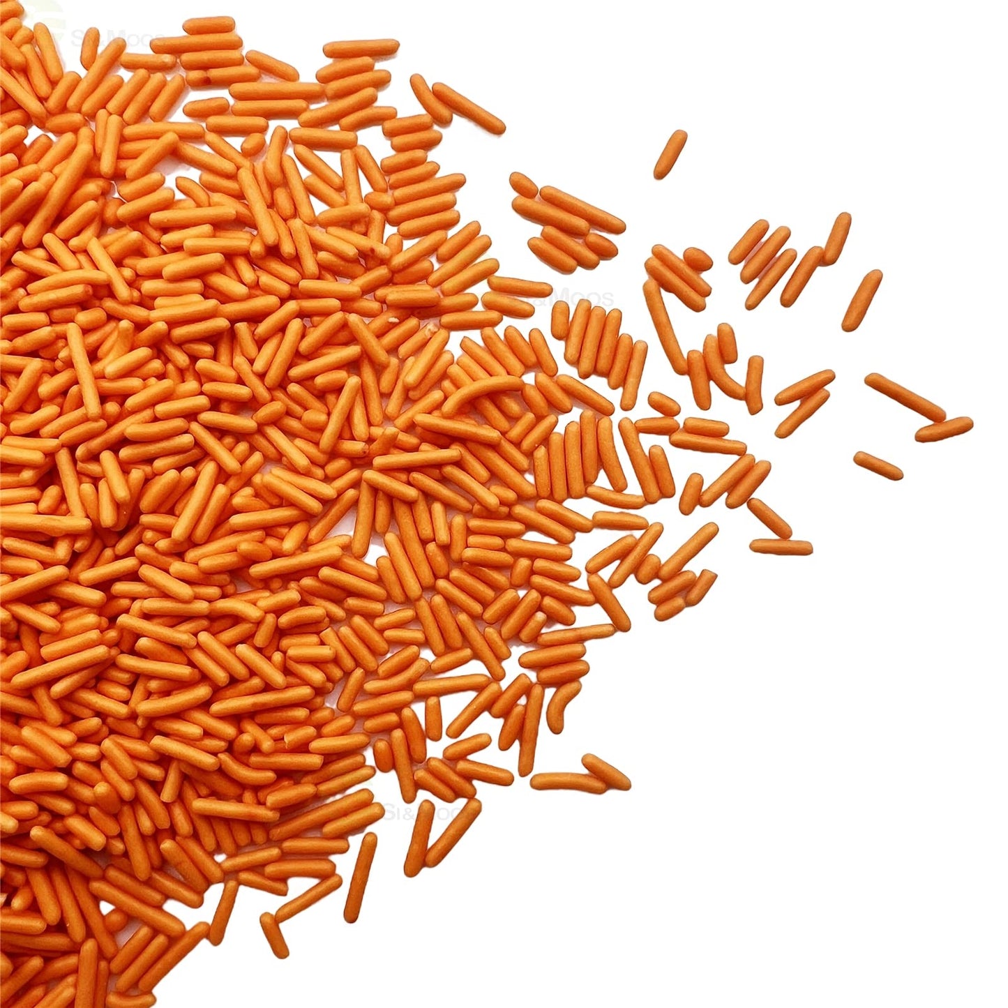 Se Si&Moos Orange Jimmies Sprinkles Edible Orange Sprinkles Soft Jimmies Soft Sprinkles For Topping Ice Cream, Cookies, Cakes, C