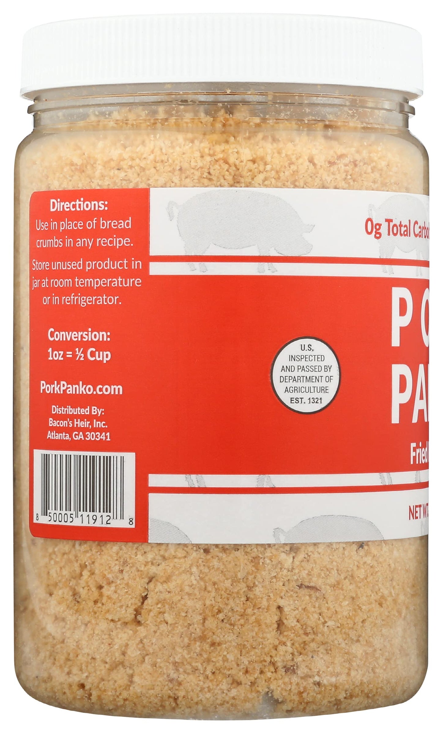 Pork Panko Fried Carb Pork Rinds, Gluten Free, Carb Free, 12 Ounces (Pack Of 6)