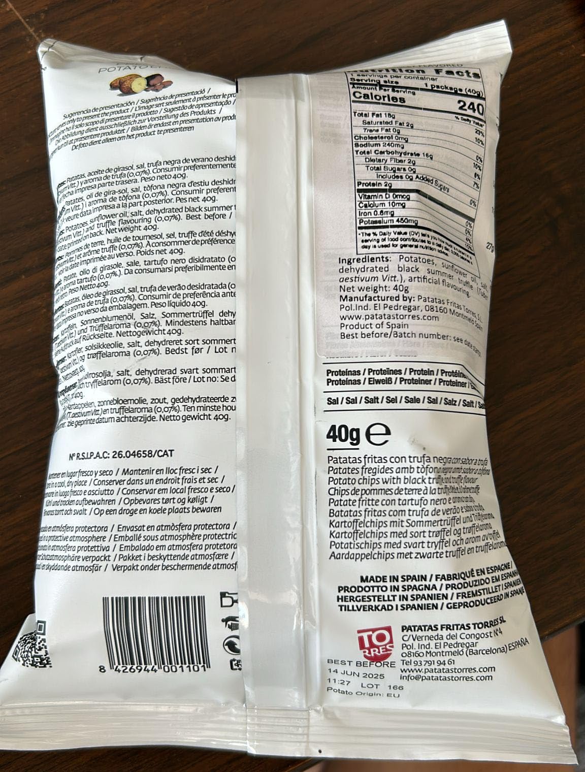 Torres Selecta Black Truffle Potato Chips, 1.41oz (Pack of 3)