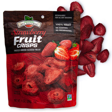 Brothers All Natural, Strawberry Freeze Dried Fruit Crisps, Gluten Free, Non-Gmo, Nothing Added, 1 Oz. Resealable Pouch (Pack Of