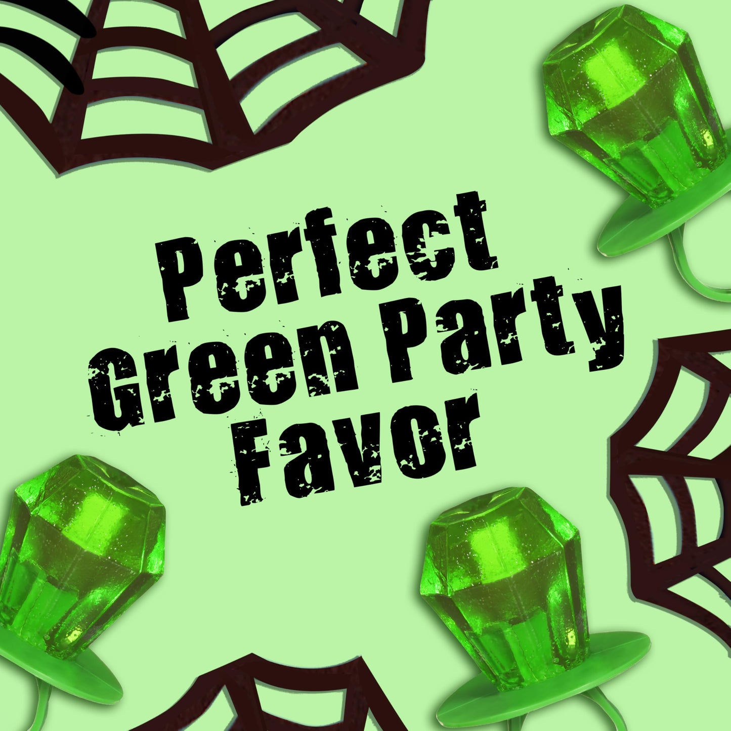 Ring Pop Green Halloween Candy Lollipops, 30Ct Bulk Candy Individually Wrapped in Green Watermelon Flavor, Full Size, Fun Hard C