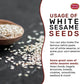 Spicy World White Sesame Seeds - Natural, Raw, Hulled, Non-GMO, 3 LB Resealable Bag