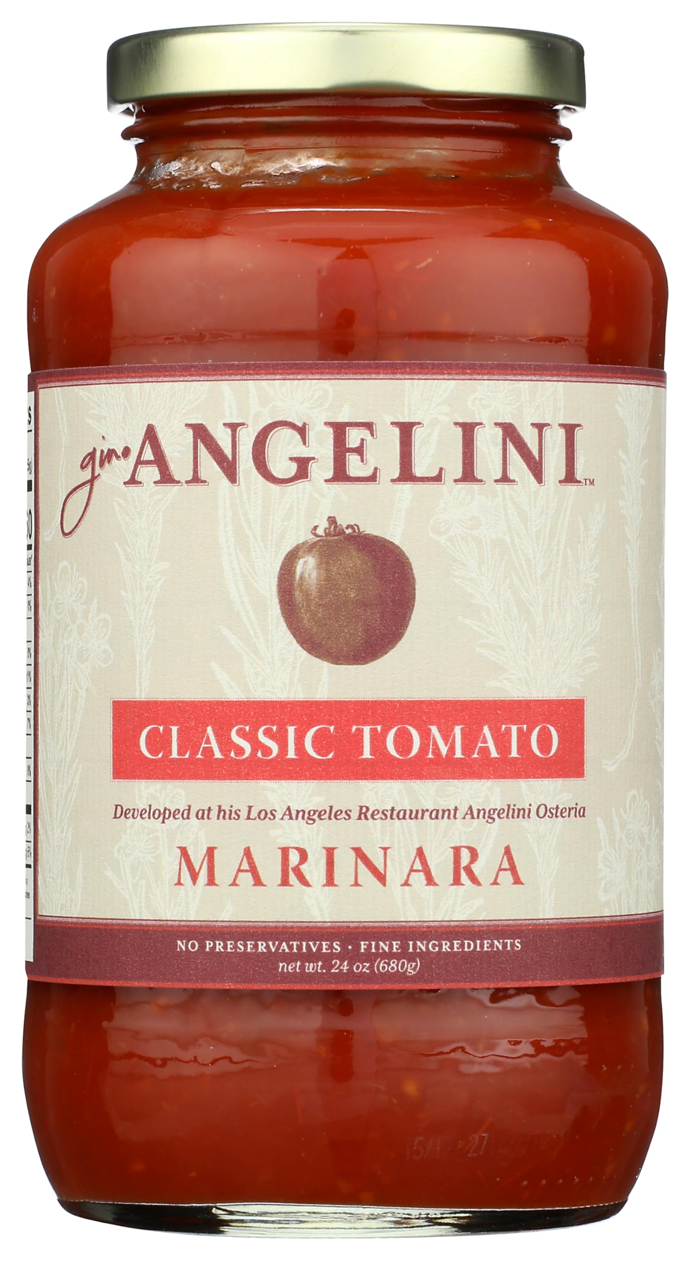 GINO ANGELINI Pasta Sauce - MARINARA, Classic Tomato Sauce, 24 Ounce, Pack of 2