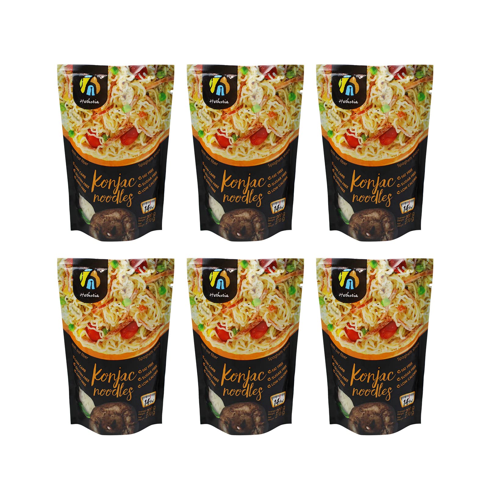 Hethstia Shirataki Noodle Diet Spaghetti Low-Carb Pasta Oat Flavor Plant Based Konjac Noodle Sugar Free, Paleo-Friendly, Gluten-