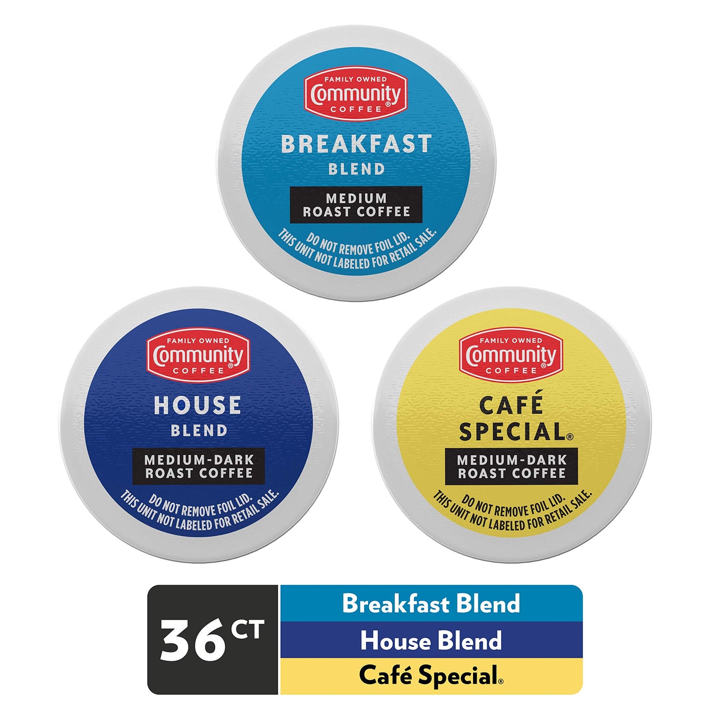Community Coffee Medium Roast Variety Pack 36 Count Coffee Pods Compatible with Keurig 2.0, 12 Count (Pack of 3), Red