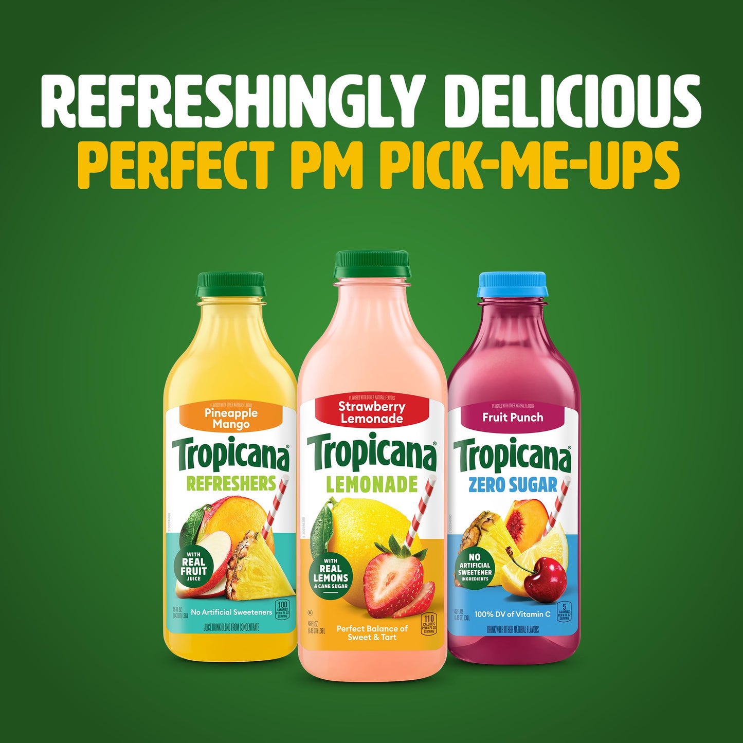 Tropicana Strawberry Lemonade, Made with Real Lemons, 46 fl oz Bottle