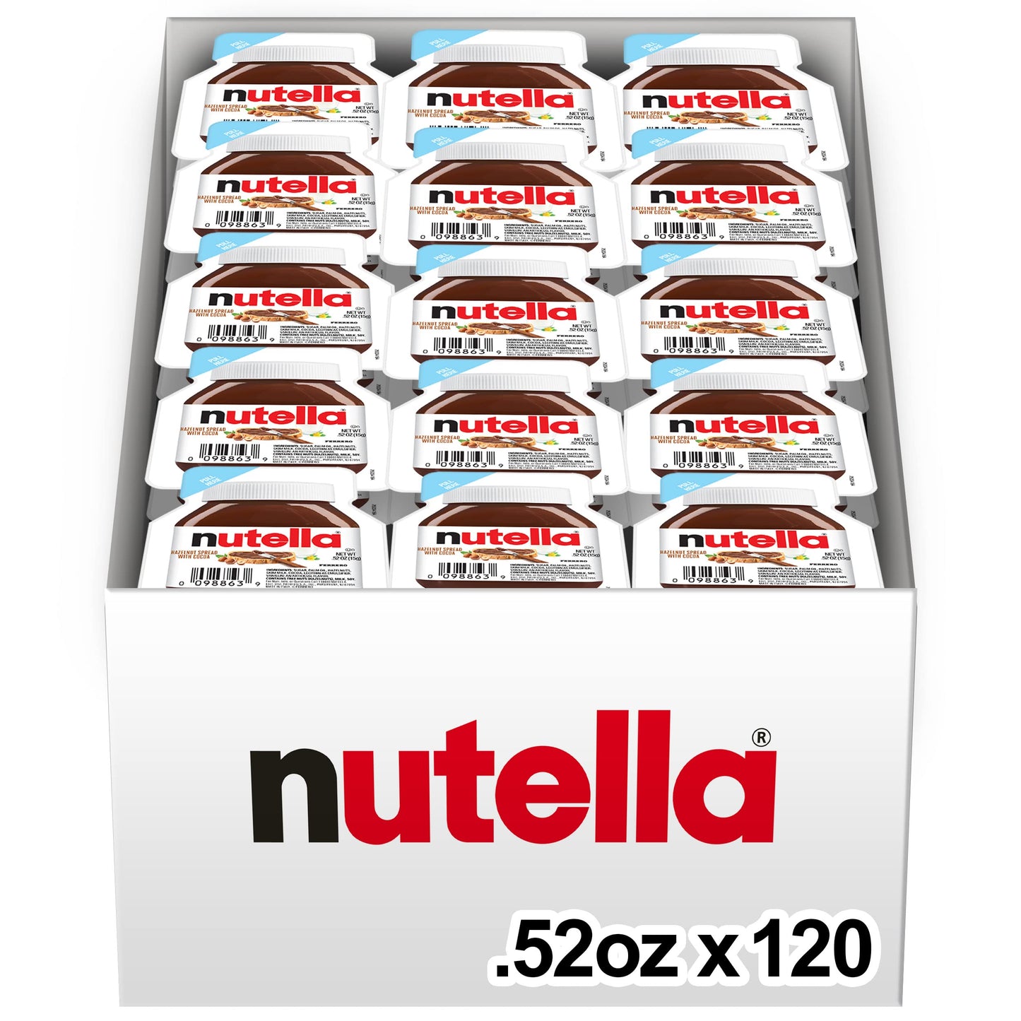 Nutella Hazelnut Spread With Cocoa For Breakfast, Bulk 120 Pack, 0.52 Oz Mini Cup