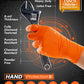 Lanon 8Mil Orange Disposable Nitrile Gloves, Mechanic, Heavy Duty, Food Safe, Latex Free, Powder Free, Fully-Diamond Textured, X