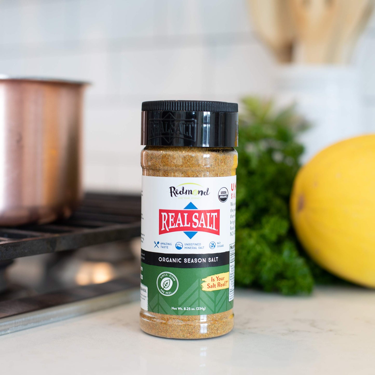 Redmond Real Sea Salt - Natural Unrefined Organic Gluten Free, Seasoning 8.25 Ounce Shaker bundle (Onion, Season, Garlic)