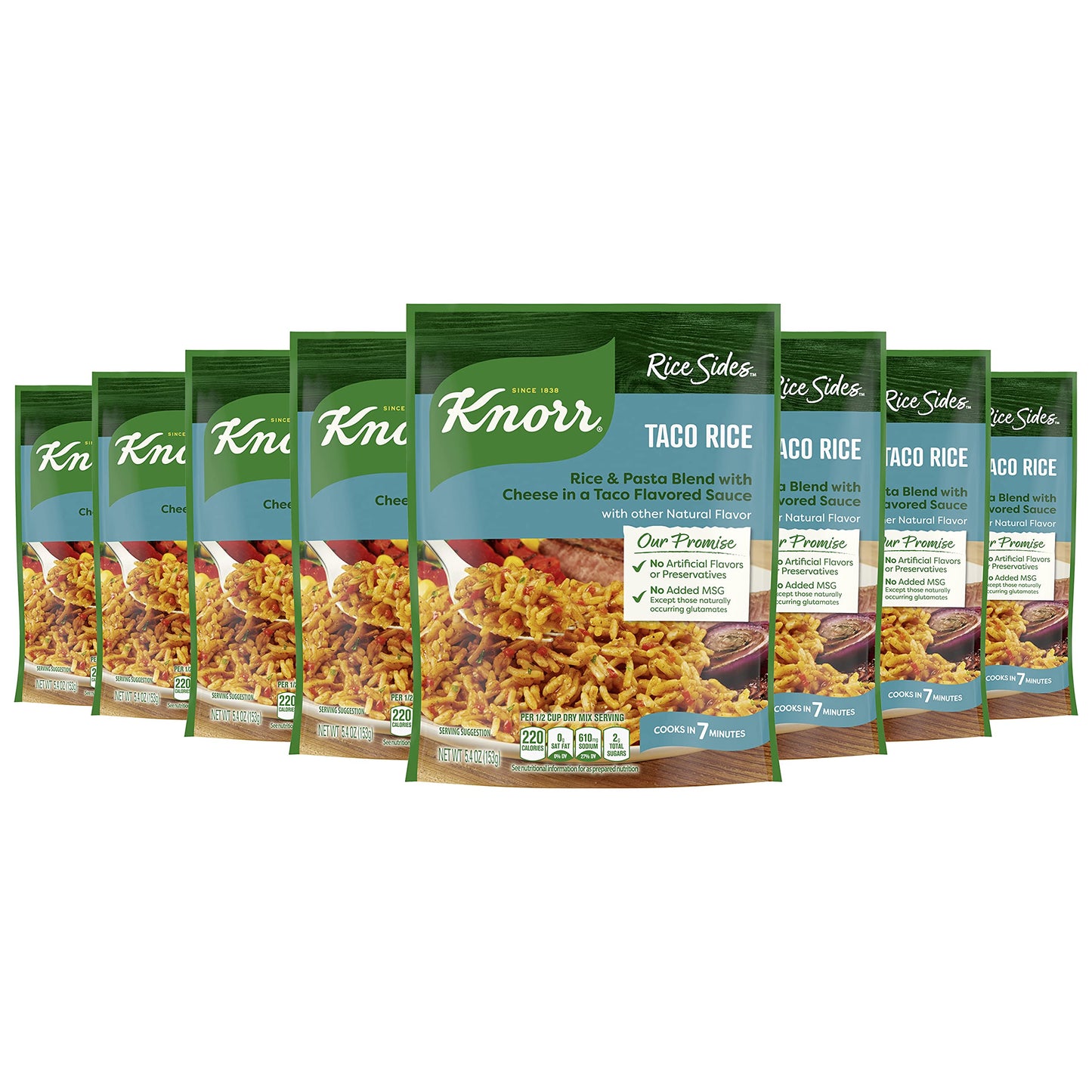 Knorr Rice Side Dish, Fiesta Taco, 5.4 oz (Pack of 8)