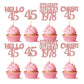 Gyufise 24Pcs Cheers To 45 Years Birthday Cupcake Toppers Glitter Forty-Five Straight Outta 1978 Cupcake Picks Happy 45Th Cake D