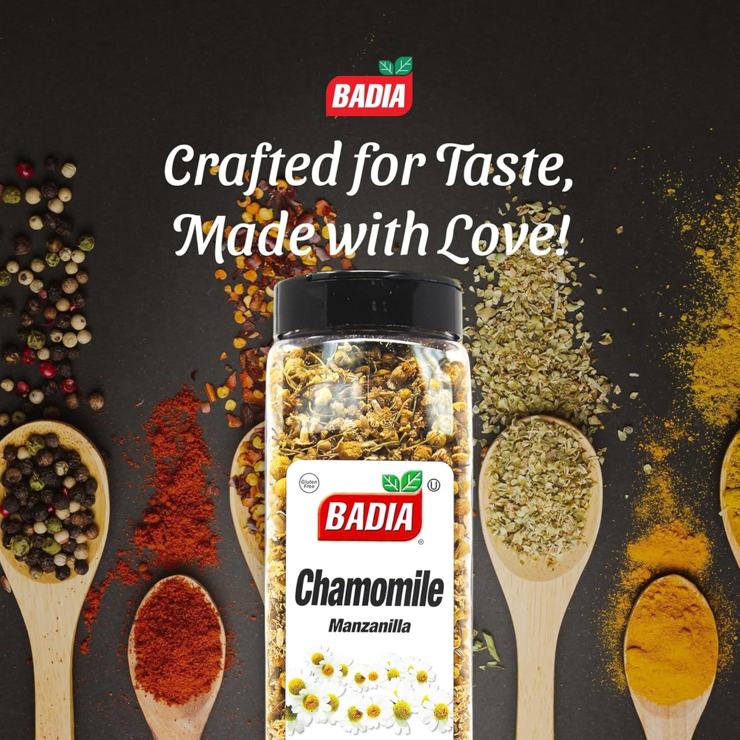 Badia Chamomile Flower Loose Dried Tea, 3.5 oz Bottle - Kosher Herbal Infusion for Relaxation and Wellness